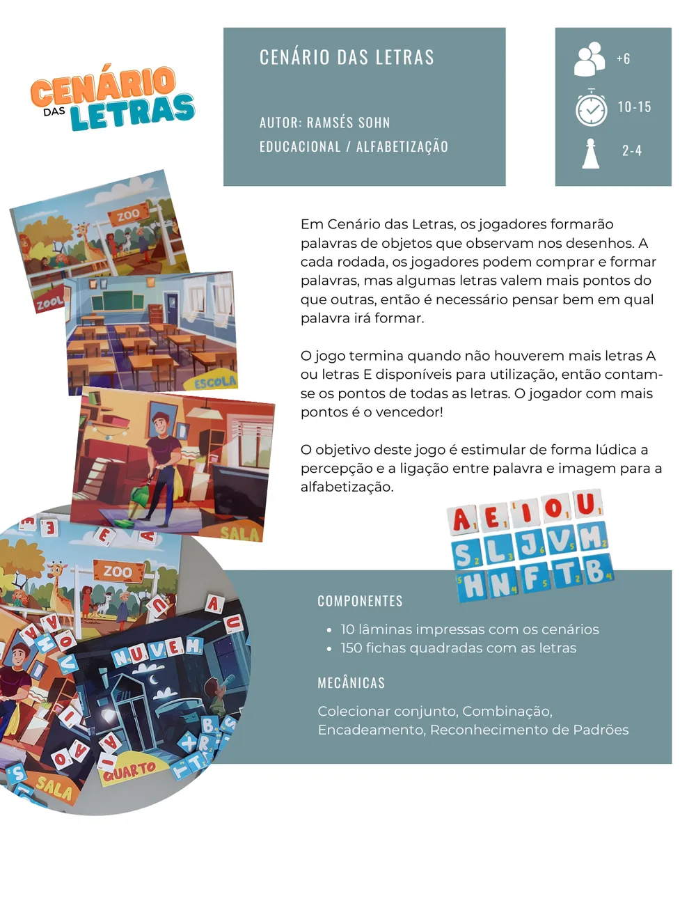 Ficha do jogo Cenário das Letras no catálogo